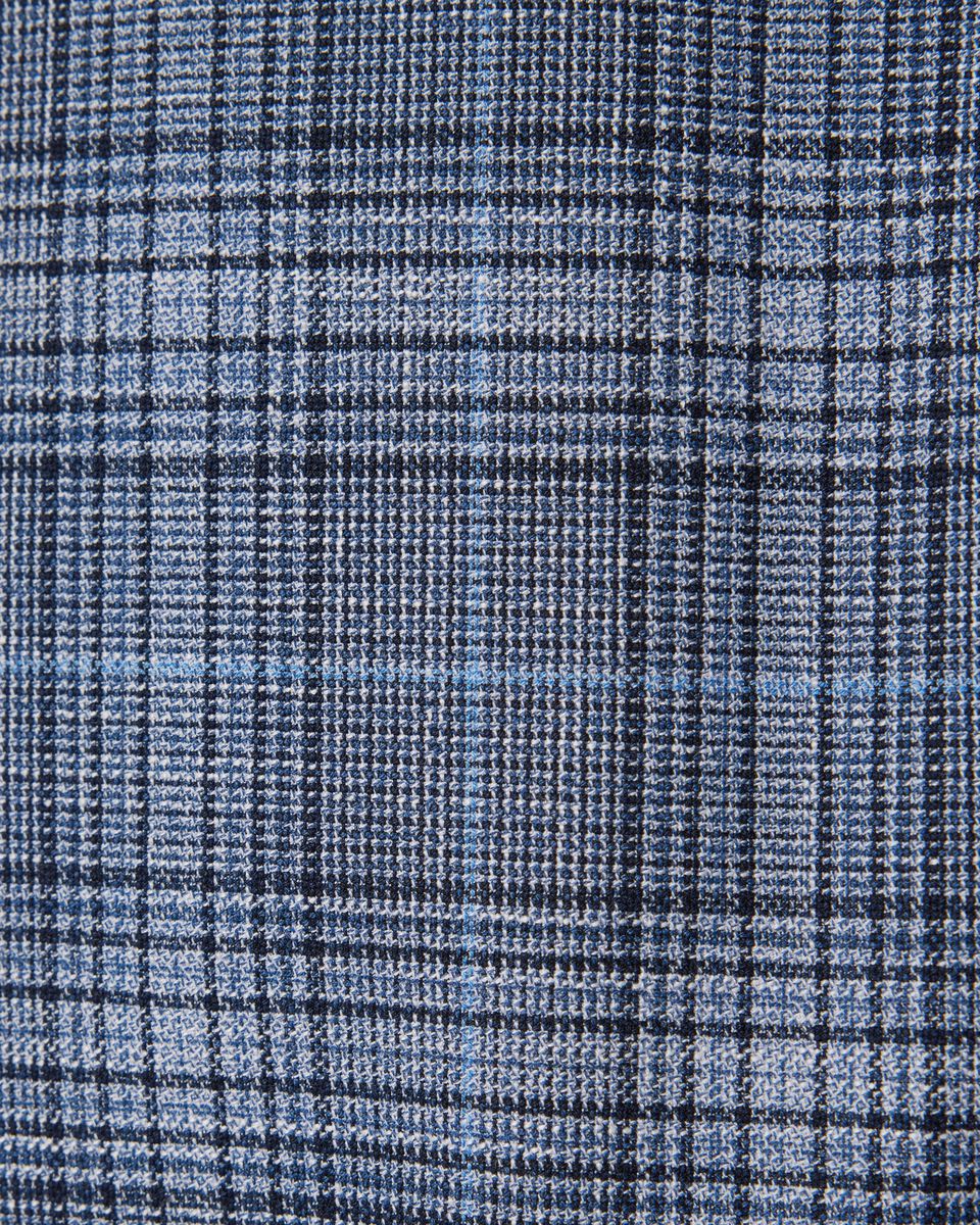 Slim Stretch Pleat Checked Tailored Pant